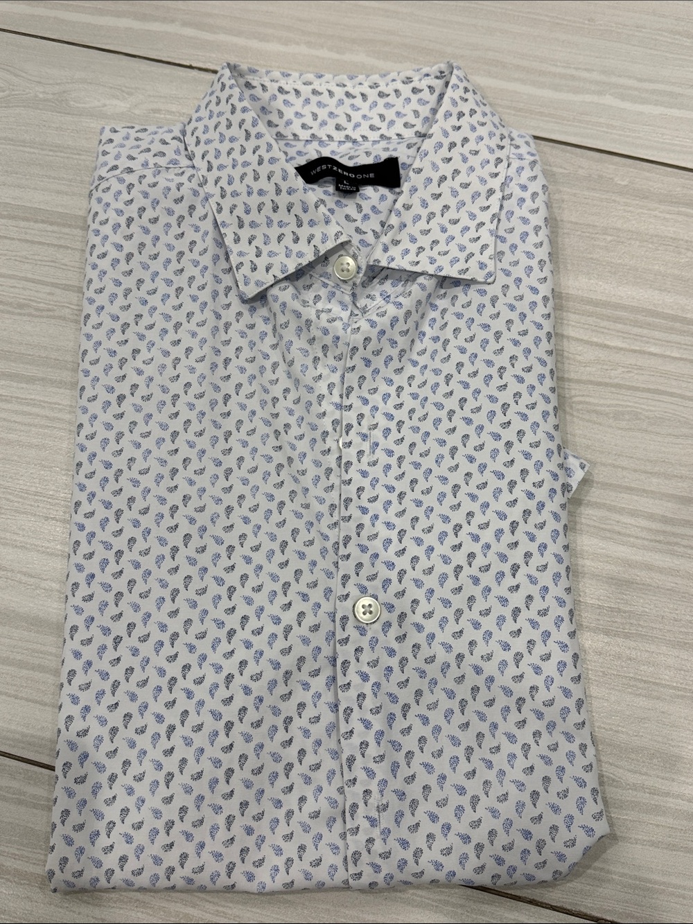 WESTZERO ONE Shirt with Blue Paisley Print